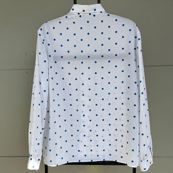 Vintage Japanese Haberdashery Collection White Polka Dot Button-Up Shirt - L - Picture 2 of 5